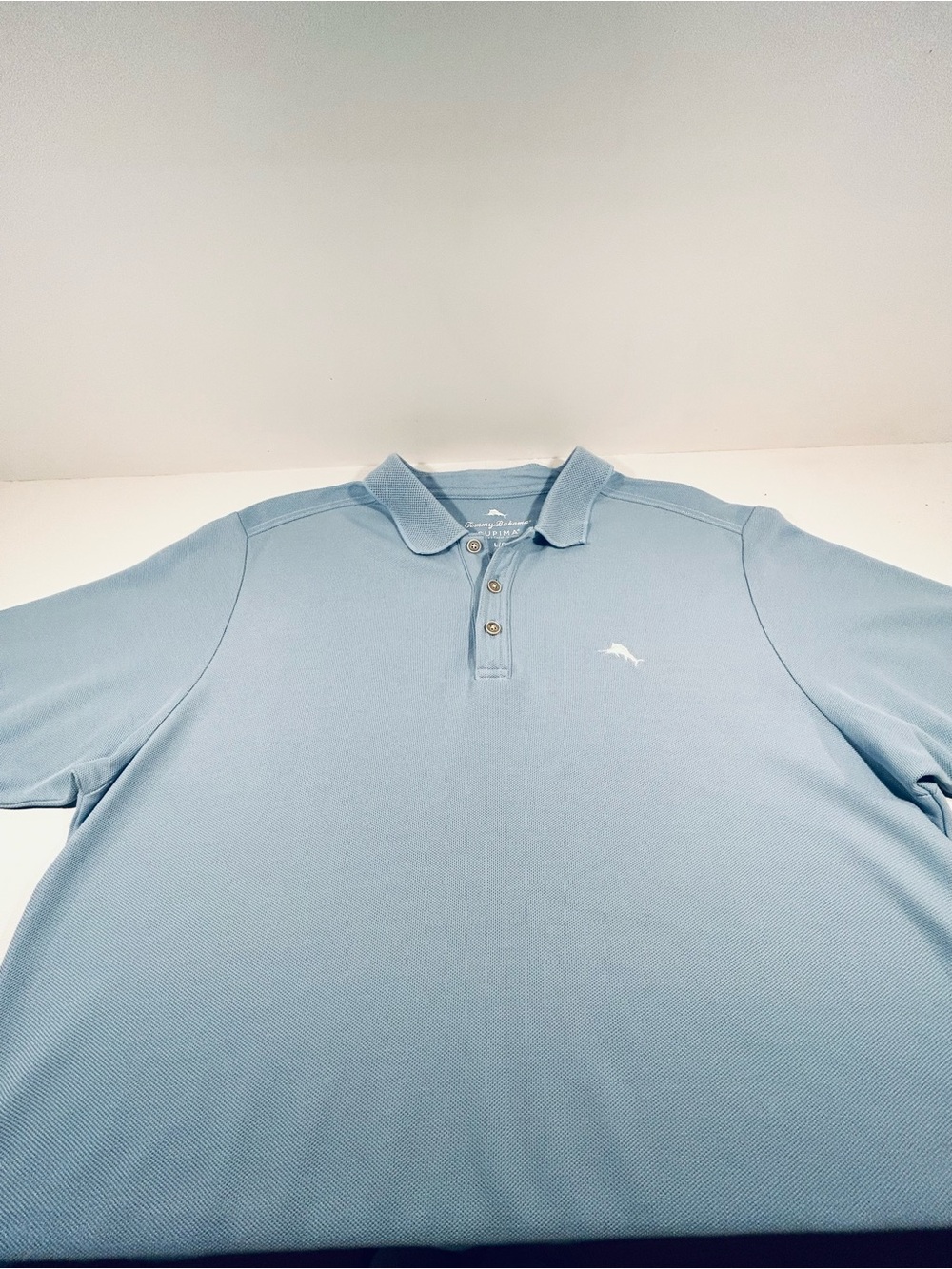 Tommy Bahama Polo Shirt Large Blue Supima Cotton Short Sleeve Classic Fit - Picture 4 of 12